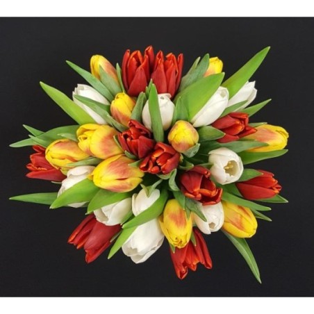 AGATHE TULIPE BOUQUET DE 30 TIGES ASSORTIES AGATHE TULIPE BOUQUET DE 30 TIGES ASSORTIES