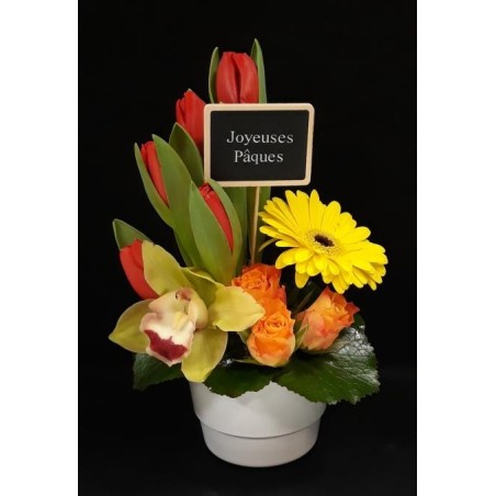 EDEN FETE DE PAQUES COMPOSITION HAUTEUR 15 CM AVEC POT CERAMIQUE 13 CM EDEN FETE DE PAQUES COMPOSITION HAUTEUR 15 CM AVEC POT CERAMIQUE 13 CM