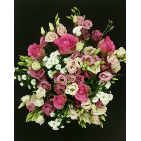 BOUQUET PROMOTION LISIANTHUS 21 TIGES COMPOSE DE 6 LISIANTHUS PLUS 5 ASTER PLUS 5 ROSES ROSE PETIT BOUTON PLUS 5 SALLAL BOUQUET PROMOTION LISIANTHUS 21 TIGES COMPOSE DE 6 LISIANTHUS PLUS 5 ASTER PLUS 5 ROSES ROSE PETIT BOUTON PLUS 5 SALLAL