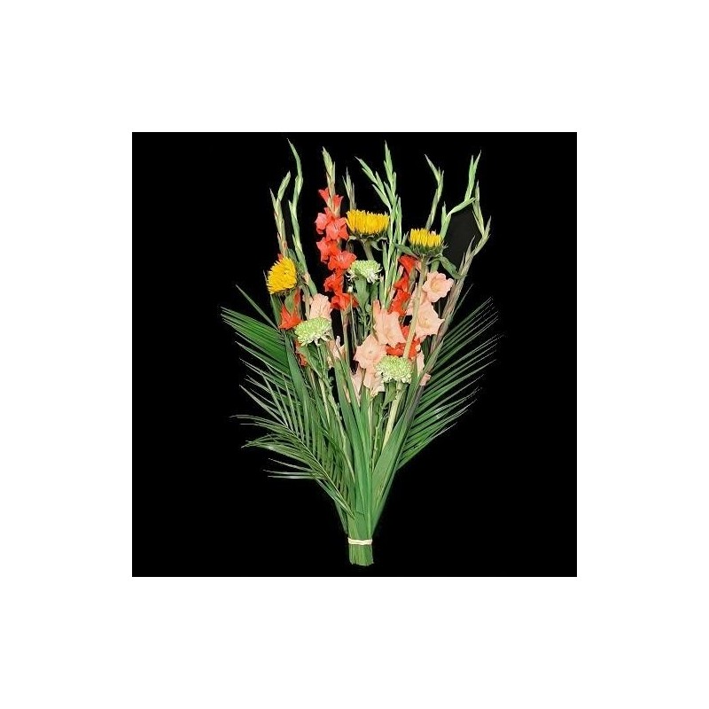 BOUQUET PROMOTION 19 GLAIEULS COMPOSE DE 10 GLAIEULS VARIES + 3 TOURNESOL + 3 PING PONG + 3 PHOENIX