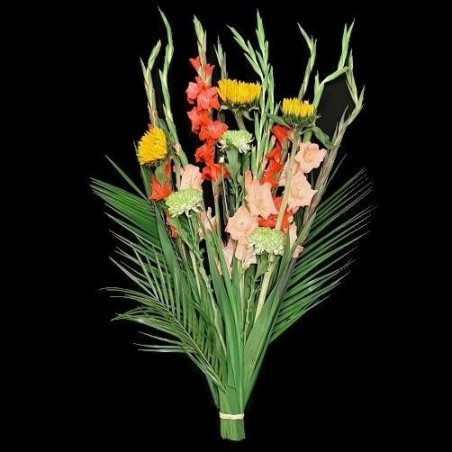 BOUQUET PROMOTION 19 GLAIEULS COMPOSE DE 10 GLAIEULS VARIES + 3 TOURNESOL + 3 PING PONG + 3 PHOENIX