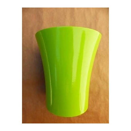 VASE CERAMIQUE VERT EVASE DIAM 14 HAUT 16 CM