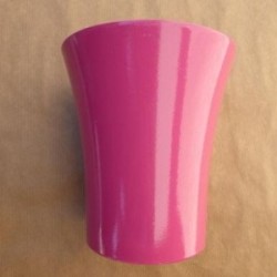 VASE CERAMIQUE ROSE EVASE DIAM 14 HAUT 16 CM