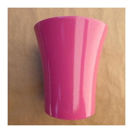 VASE CERAMIQUE ROSE EVASE DIAM 14 HAUT 16 CM