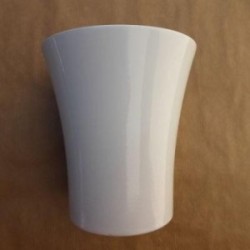 VASE CERAMIQUE BLANC EVASE DIAM 14 HAUT 16 CM