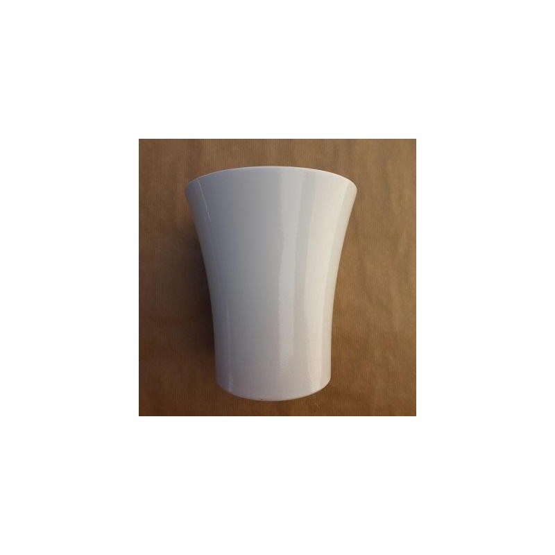 VASE CERAMIQUE BLANC EVASE DIAM 14 HAUT 16 CM