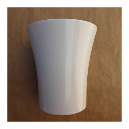 VASE CERAMIQUE BLANC EVASE DIAM 14 HAUT 16 CM