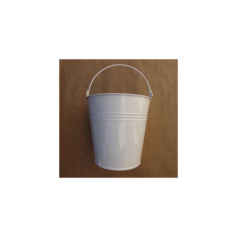 SEAU ZINC BLANC DIAM 13 HAUT 13