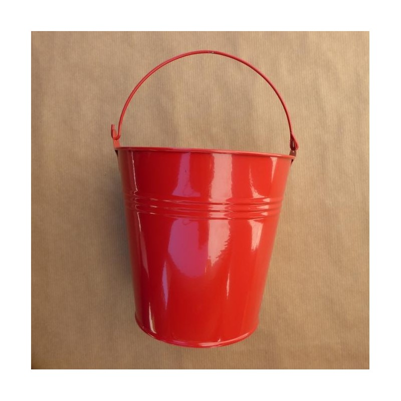 SEAU ZINC ROUGE DIAM 13 HAUT 13