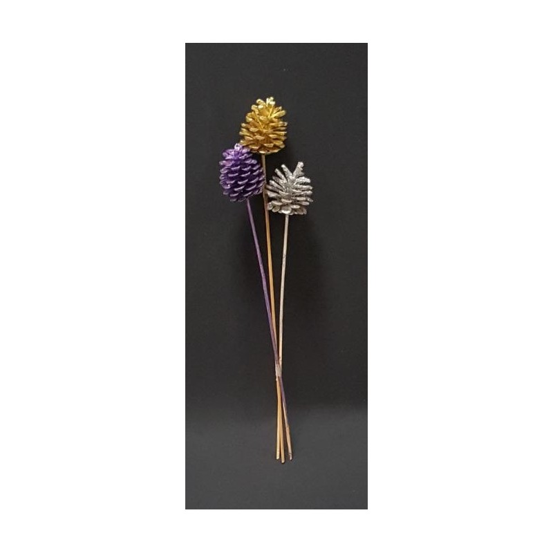 TRIO POMME DE PIN COULEUR ALEATOIRE