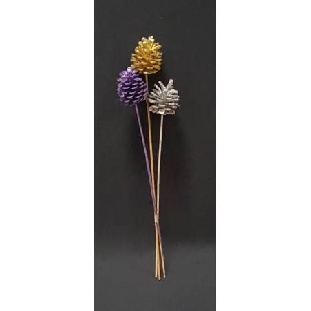 TRIO POMME DE PIN COULEUR ALEATOIRE