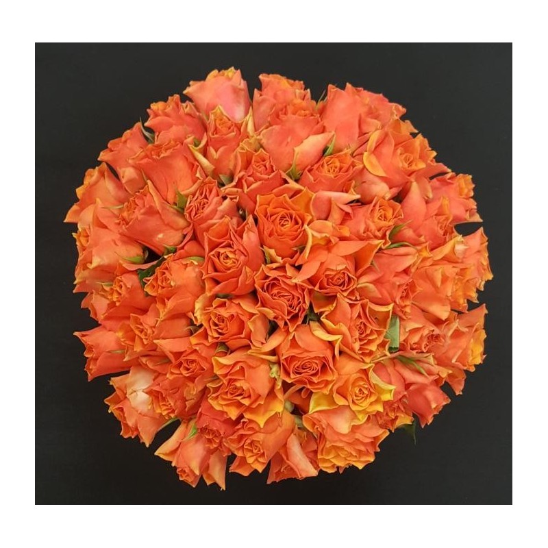 AMBRE BOUQUET DE 50 ROSES ORANGES GB 50 CM