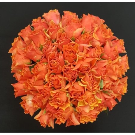 AMBRE BOUQUET DE 50 ROSES ORANGES GB 50 CM AMBRE BOUQUET DE 50 ROSES ORANGES GB 50 CM