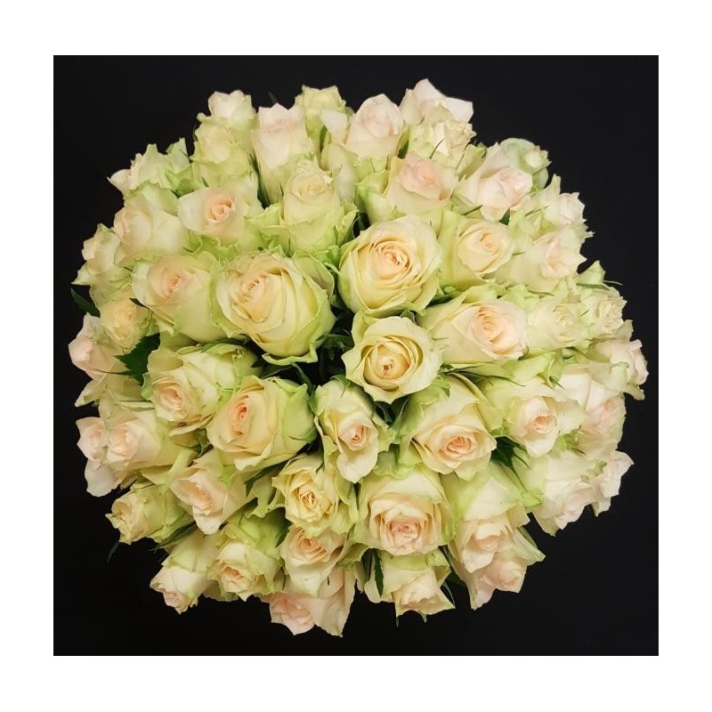 DIANE BOUQUET DE 50 ROSES CREMES GB 50 CM