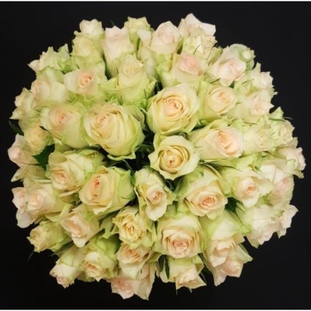 DIANE BOUQUET DE 50 ROSES CREMES GB 50 CM