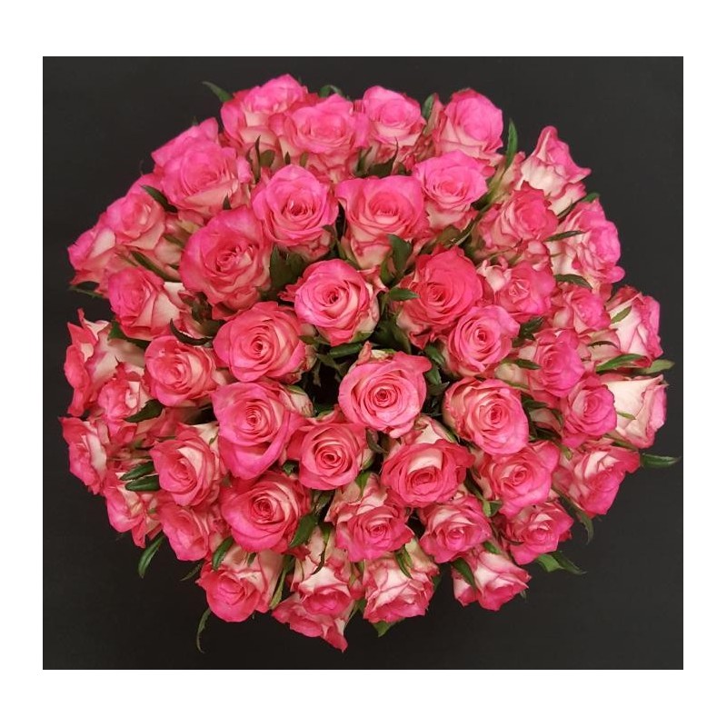 MAYA BOUQUET DE 50 ROSES CREMES/ROSES GB 50 CM MAYA BOUQUET DE 50 ROSES CREMES/ROSES GB 50 CM