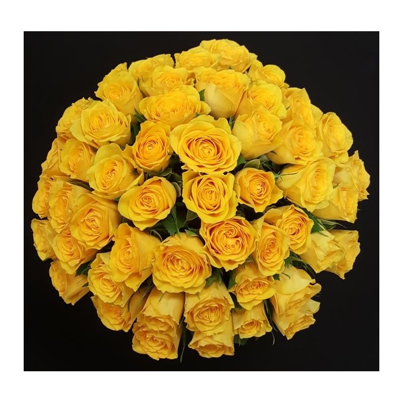 ROMANE BOUQUET DE 50 ROSES JAUNES GB 50 CM
