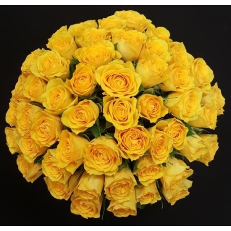 ROMANE BOUQUET DE 50 ROSES JAUNES GB 50 CM ROMANE BOUQUET DE 50 ROSES JAUNES GB 50 CM